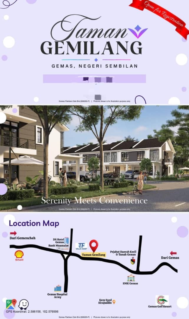 RUMAH BARU RUMAH IMPIAN TAMAN GEMILANG PROJEK BARU DI GEMAS SEBELAH PASARAYA TF GEMAS NEGERI SEMBILAN